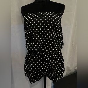 Black and White Polka Dot Romper
